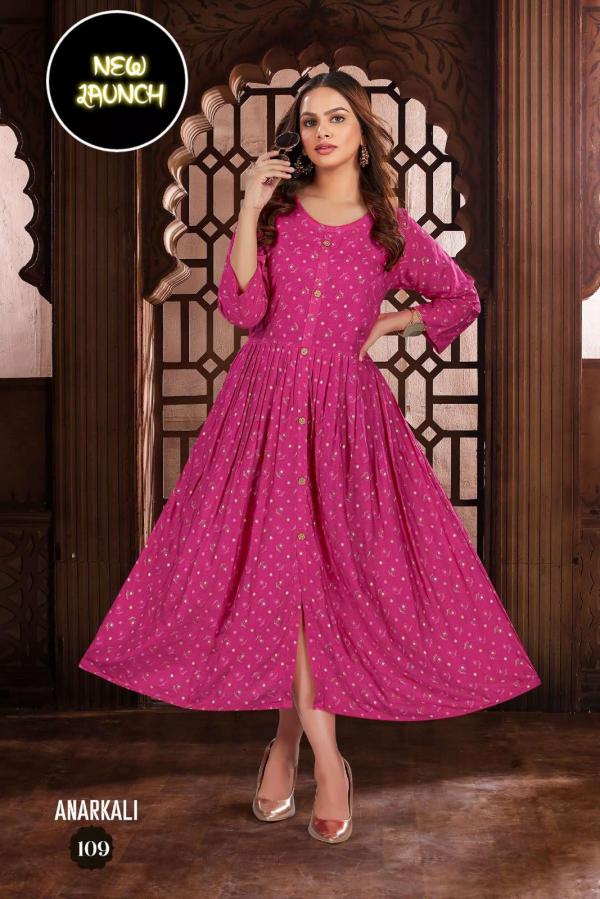 Trendy New Anarkali Vol 1 Rayon Designer Exclusive Kurti Collection